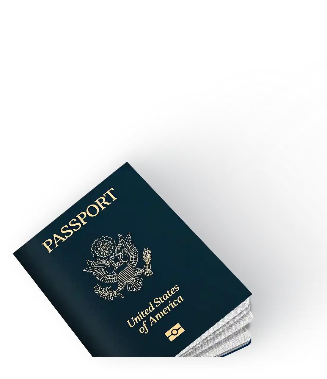 United States passport with gold lettering, symbolizing fast and secure passport processing services for renewal and new applications.